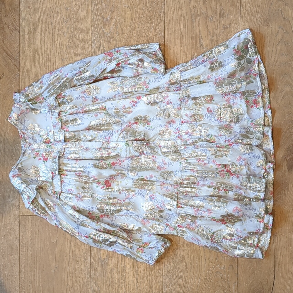 Zara metallic print dress